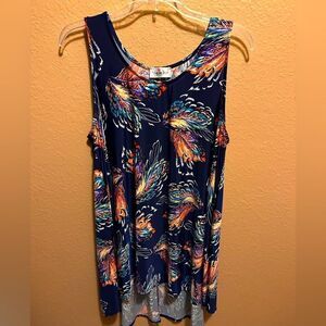 Zig Zag Stripe Navy Floral top